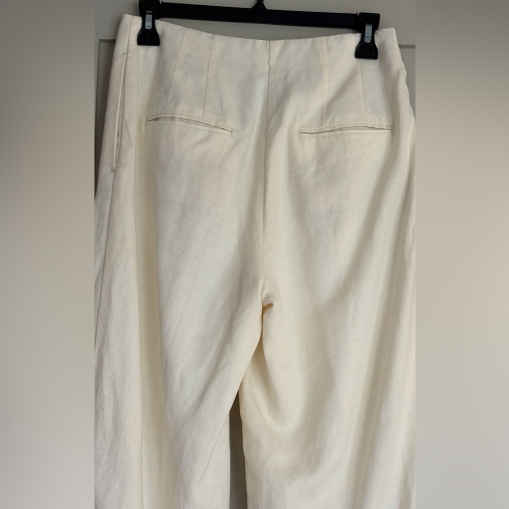 Ann Taylor High-Rise Wide Leg Cream Trouser Size 0 - Picture 9 of 10